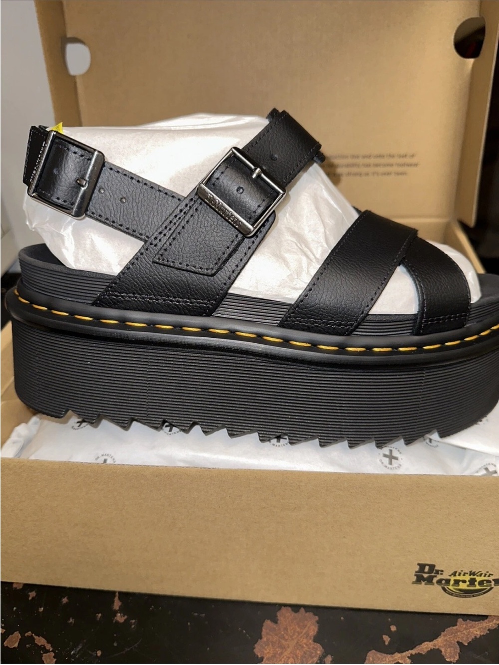 Dr Martens Voss II Quad Platform Sandals- New  in box. Womens size 10. Black